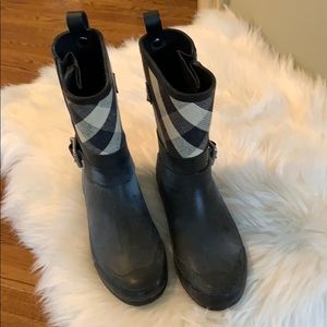 Burberry Holloway Check Canvas/Rubber Short Boots